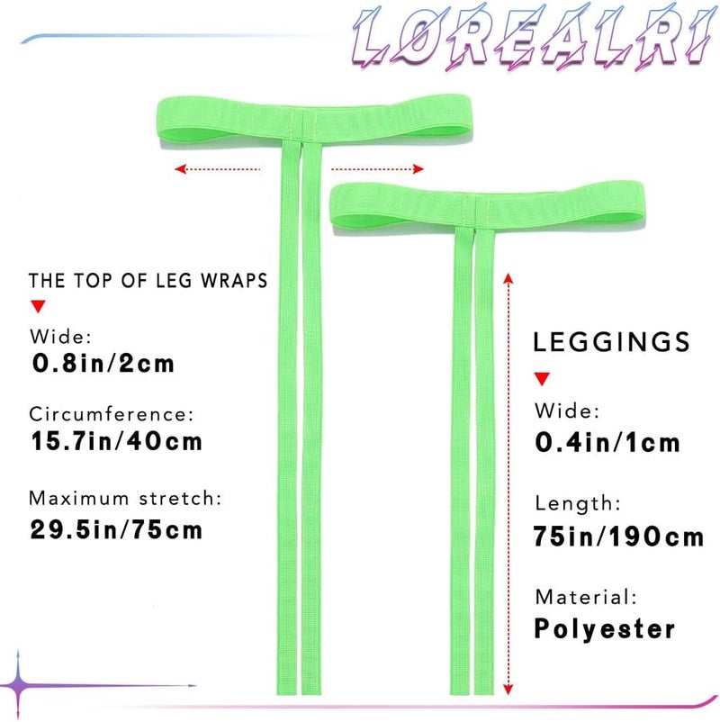 Lorealri Store أربطة الساق المرنة للحفلات، أحزمة الساق بحجم زائد، ملابس الرقص لمهرجانات الموسيقى، أزياء كوتشيلا للنساء - Image 4